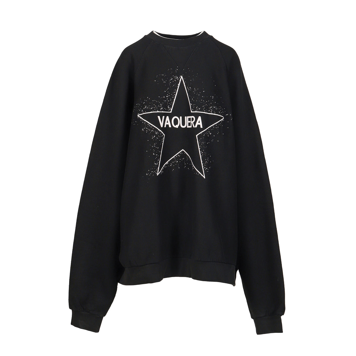 VAQUERA ヴァケラ FW25 OVERSIZED SWEAT SHIRT KNIT / BLK - NUBIAN