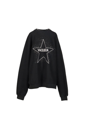 OVERSIZED SWEAT SHIRT KNIT / BLK