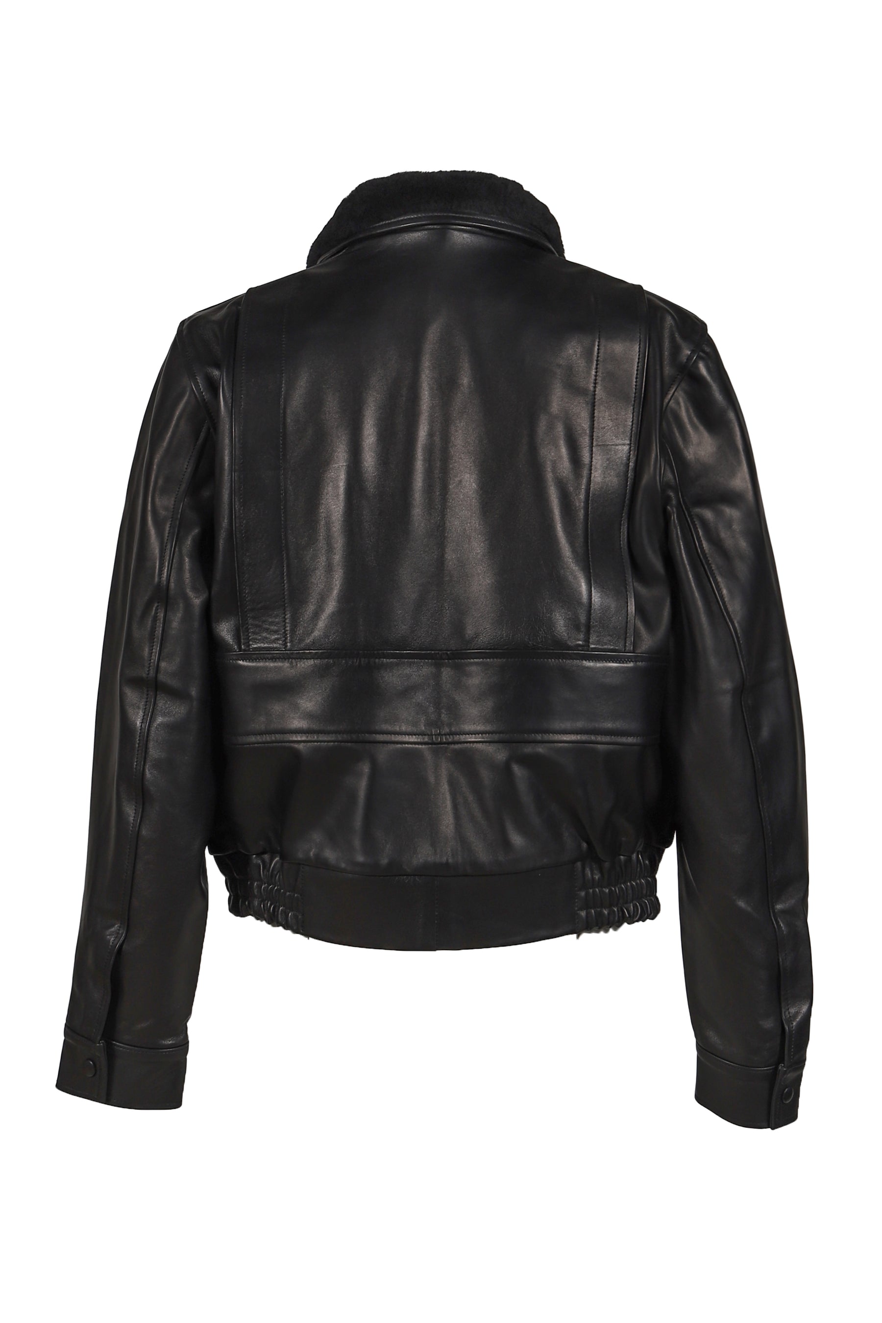 AVIATOR LEATHER JACKET / BLK