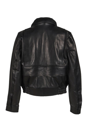 AVIATOR LEATHER JACKET / BLK