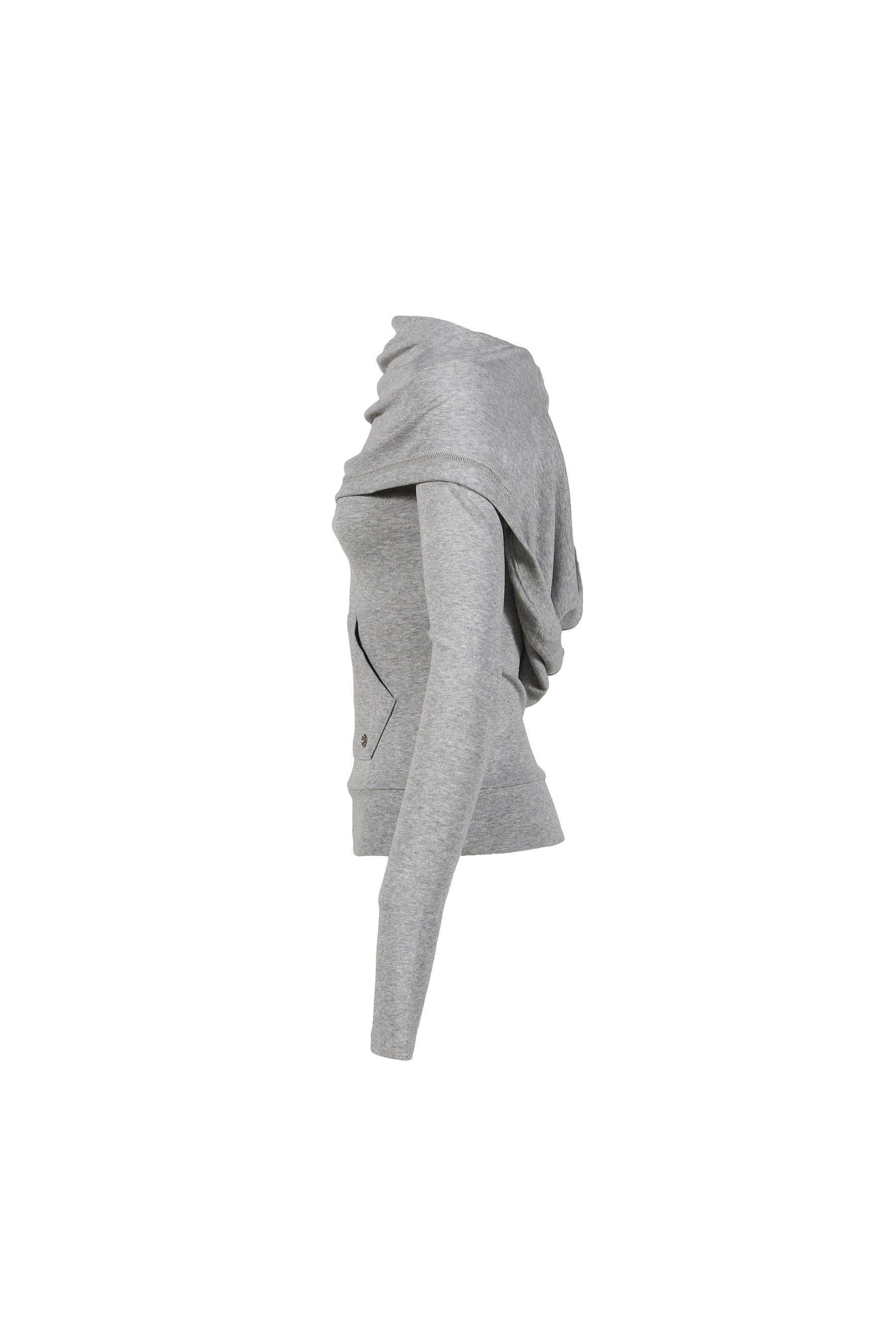 SOFT COWL HOOD T / MELANGE GRY