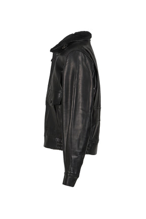 AVIATOR LEATHER JACKET / BLK