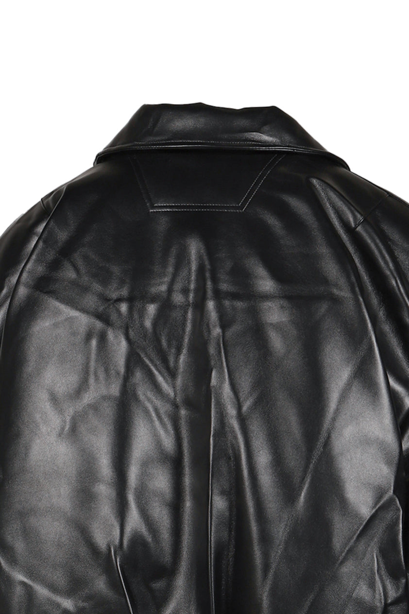 MISBHV ミスビヘイヴ FW25 FAUX LEATHER PUFFER BOMBER JACKET / BLK