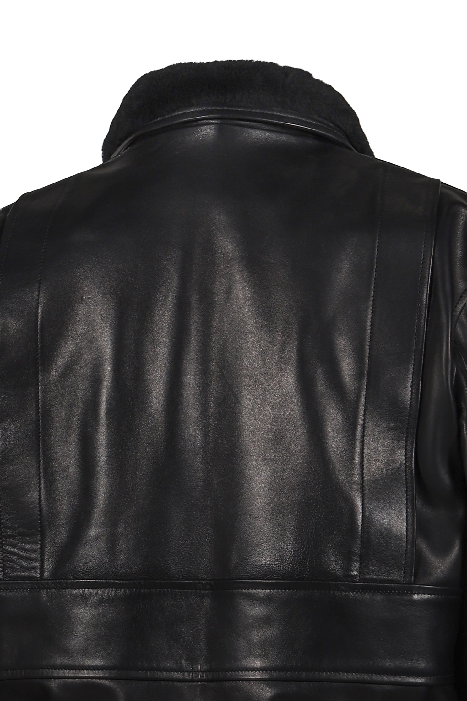 AVIATOR LEATHER JACKET / BLK