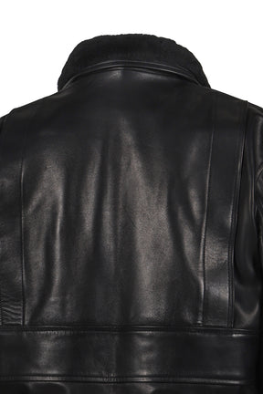 AVIATOR LEATHER JACKET / BLK
