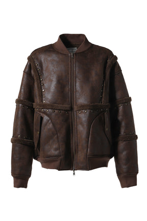 BROWN FAUX-SHEARLING JACKET / BRW