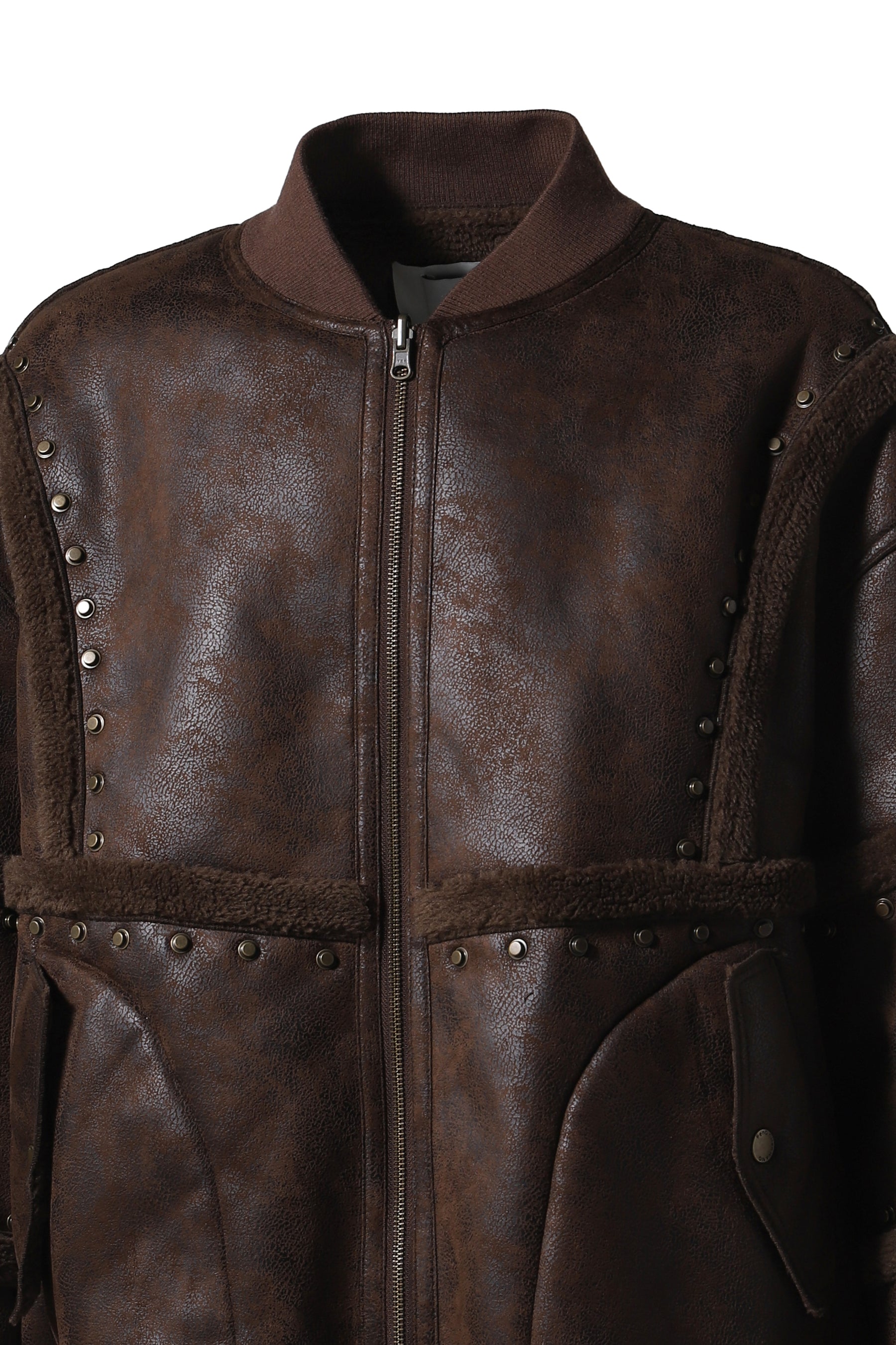 BROWN FAUX-SHEARLING JACKET / BRW