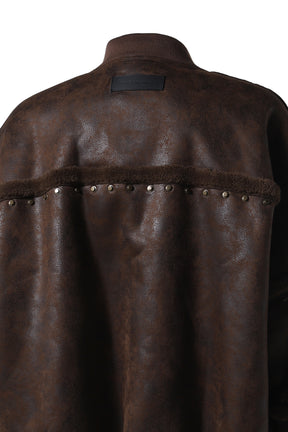 BROWN FAUX-SHEARLING JACKET / BRW