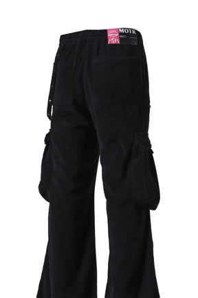 CORD CARGO PANT / BLK