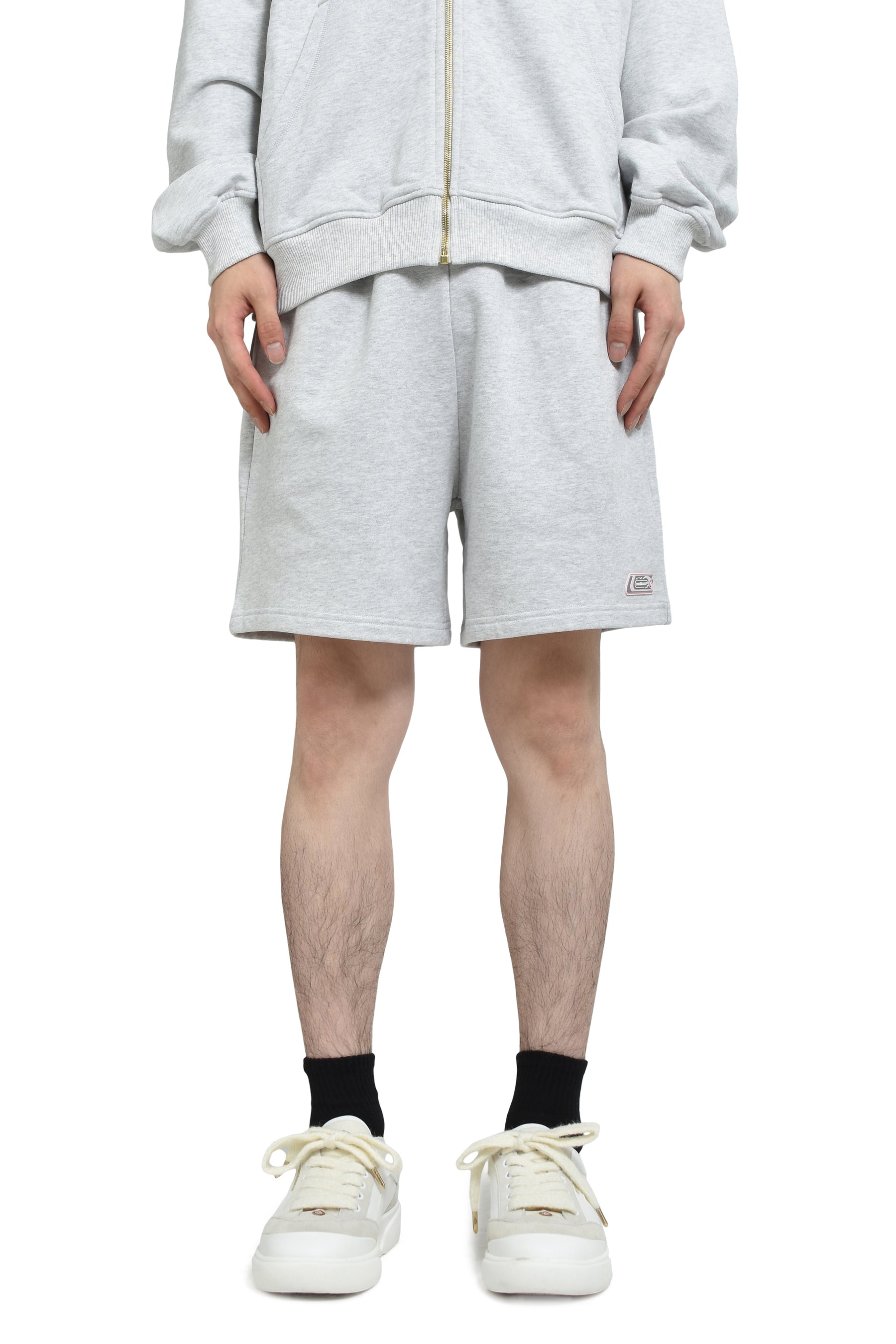 CASABLANCA PVC PATCH SWEATSHORT / GRY