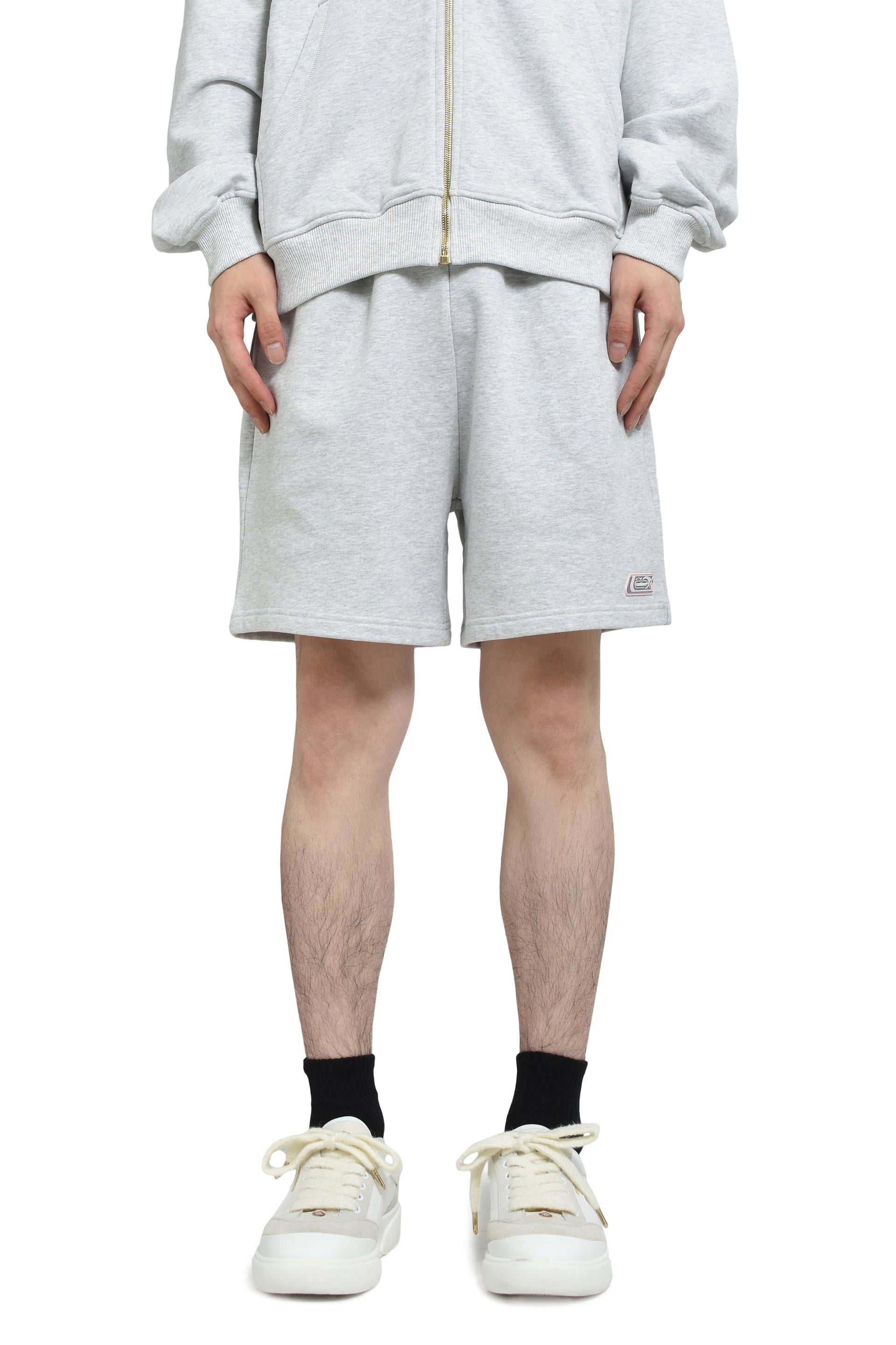 CASABLANCA PVC PATCH SWEATSHORT / GRY