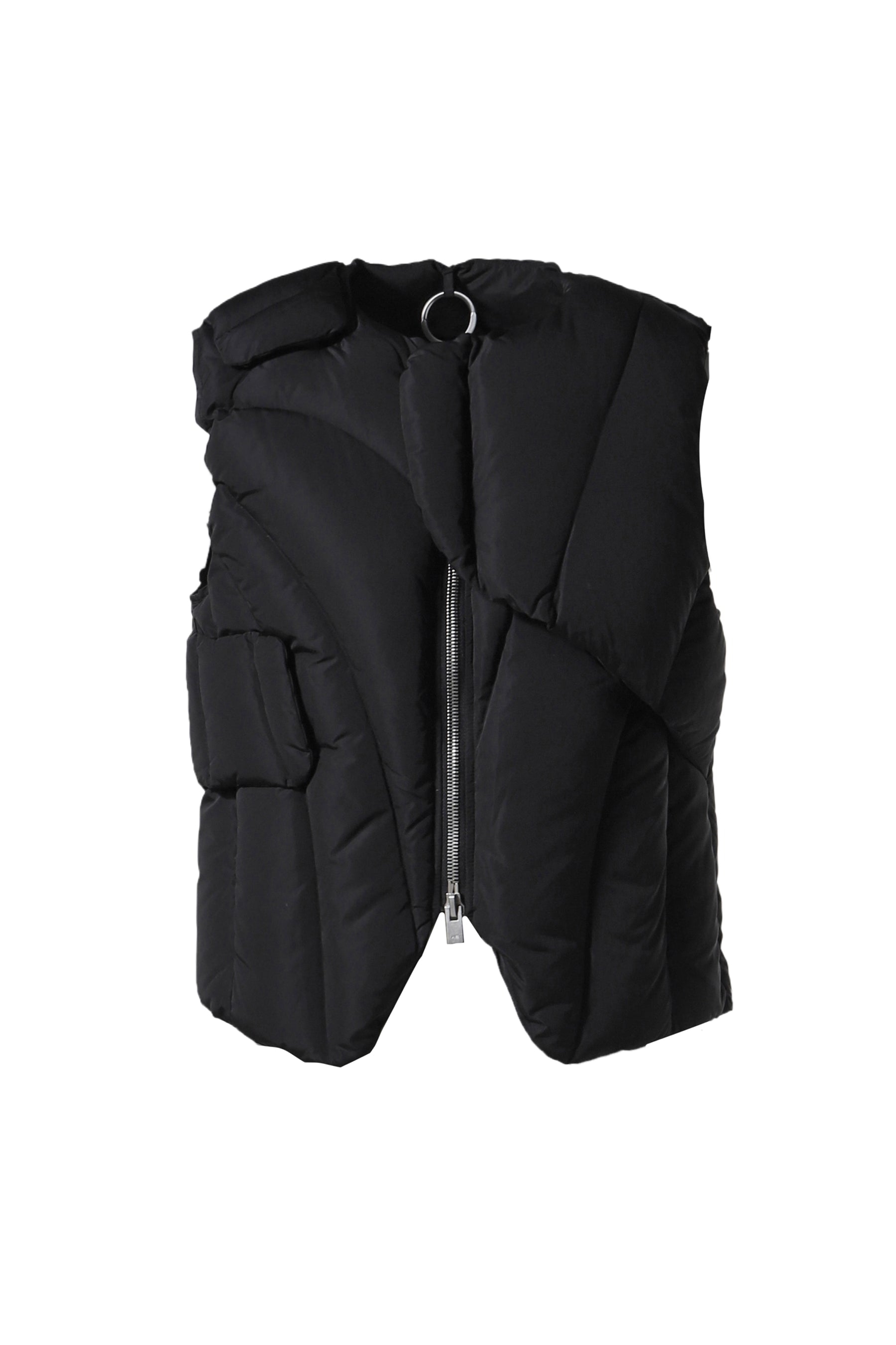 LAYERED DOWN VEST / BLK