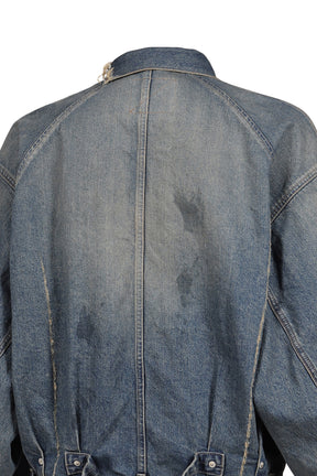"80YEAR" DAMAGED DENIM JACKET / IND