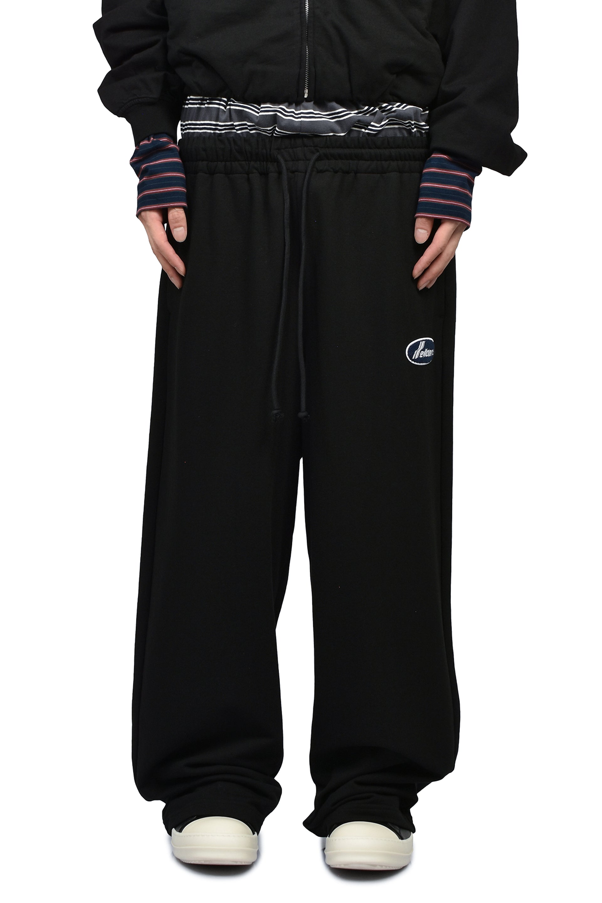 BLACK LAYERED LOUNGE PANTS / BLK