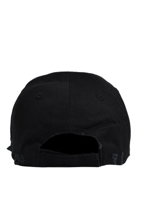 LOGO EMBROIDERED RETRO BASEBALL CAP / BLK