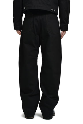 TWISTED BELTED PANTS / BLK