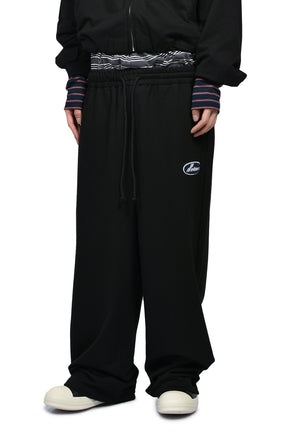 BLACK LAYERED LOUNGE PANTS / BLK