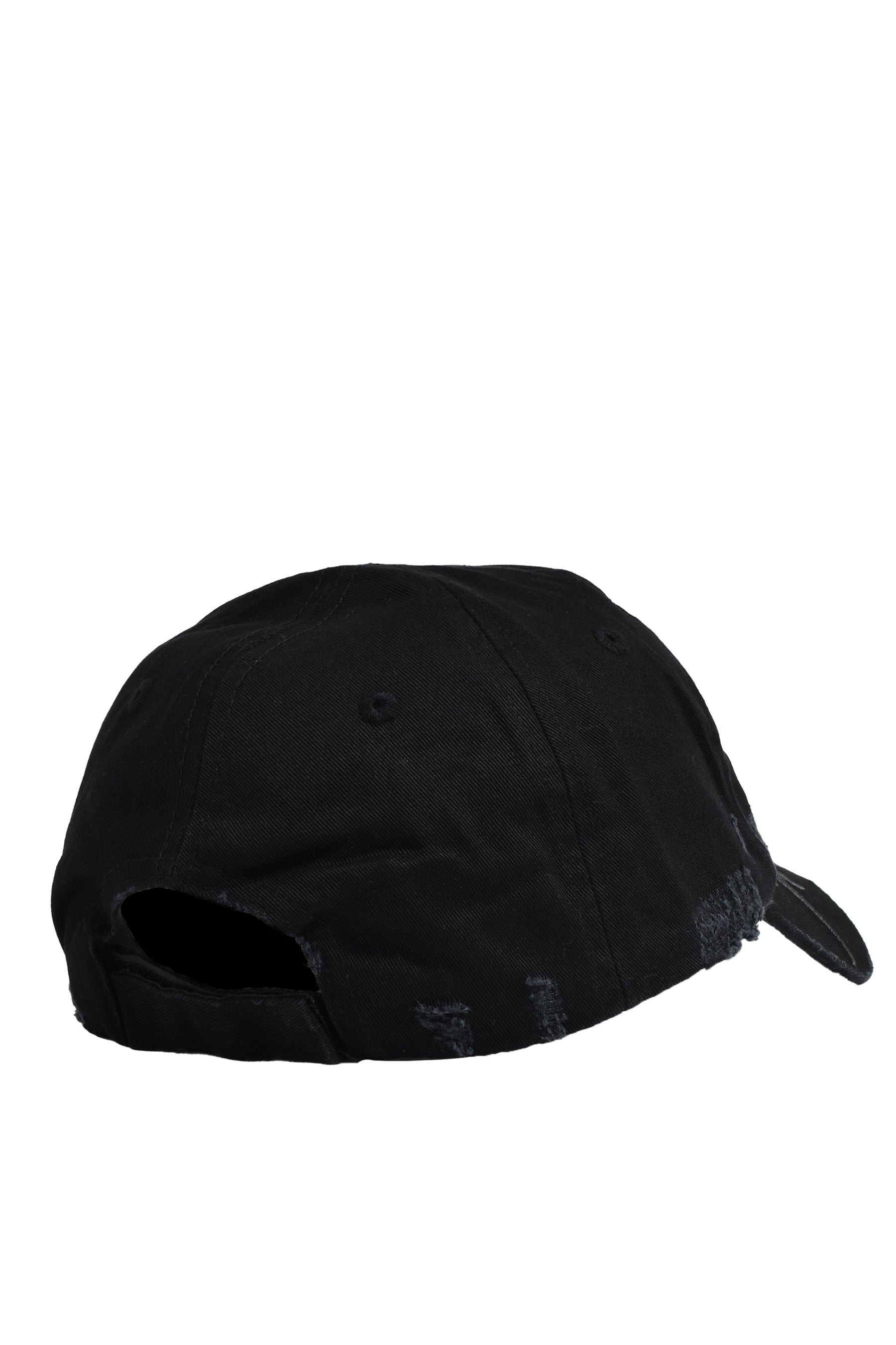 LOGO EMBROIDERED RETRO BASEBALL CAP / BLK