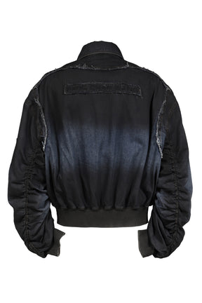 INDIGO GRADIENT DENIM JACKET / BLU-BLK