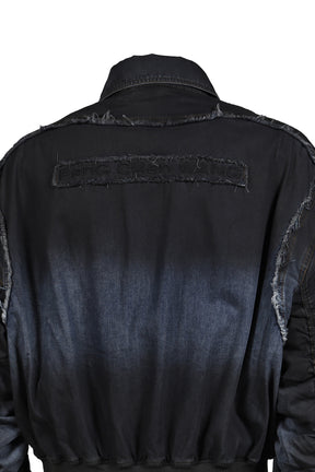 INDIGO GRADIENT DENIM JACKET / BLU-BLK