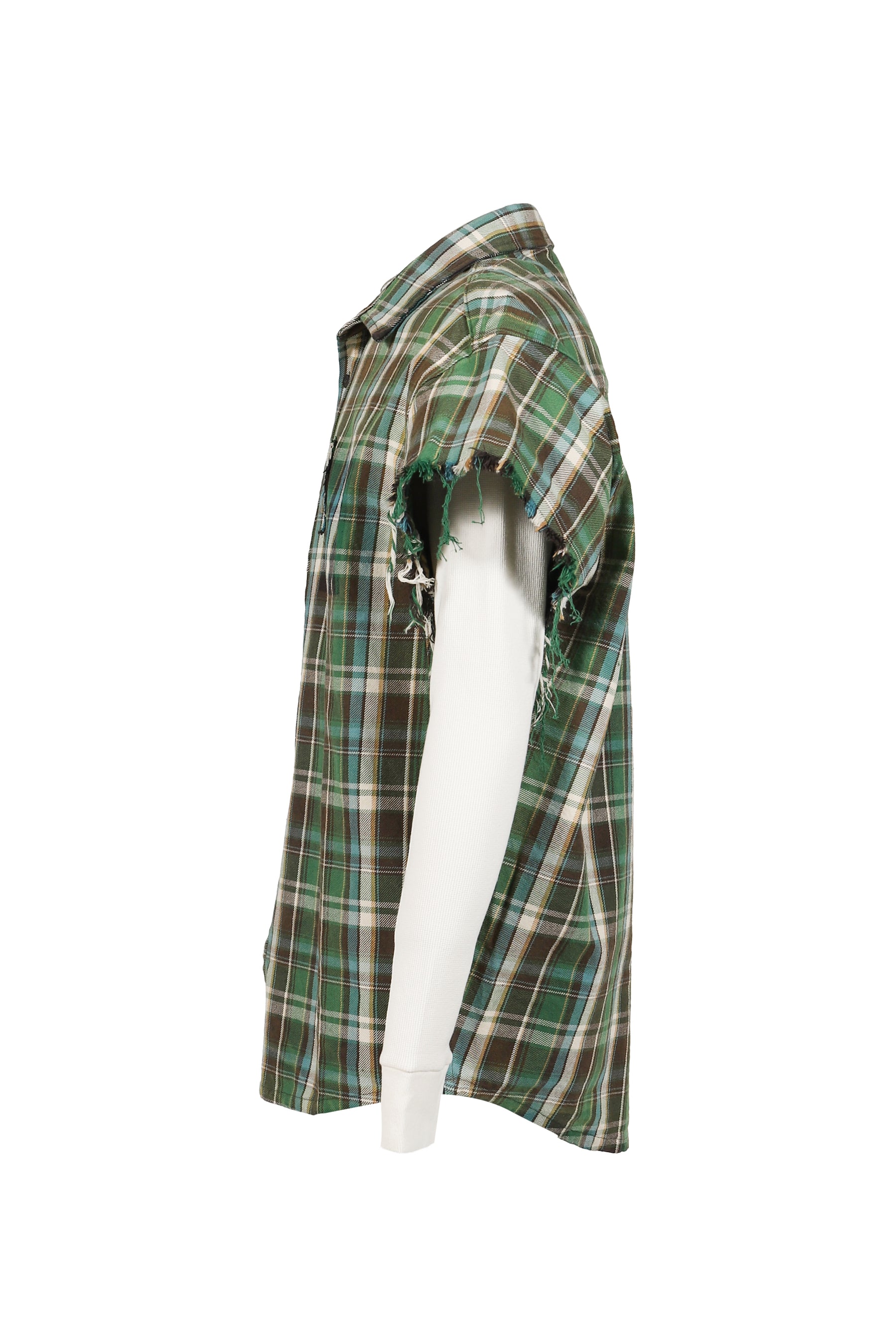 BENDER CUT OFF FLANNEL / GRN PLAID