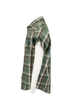 BENDER CUT OFF FLANNEL / GRN PLAID