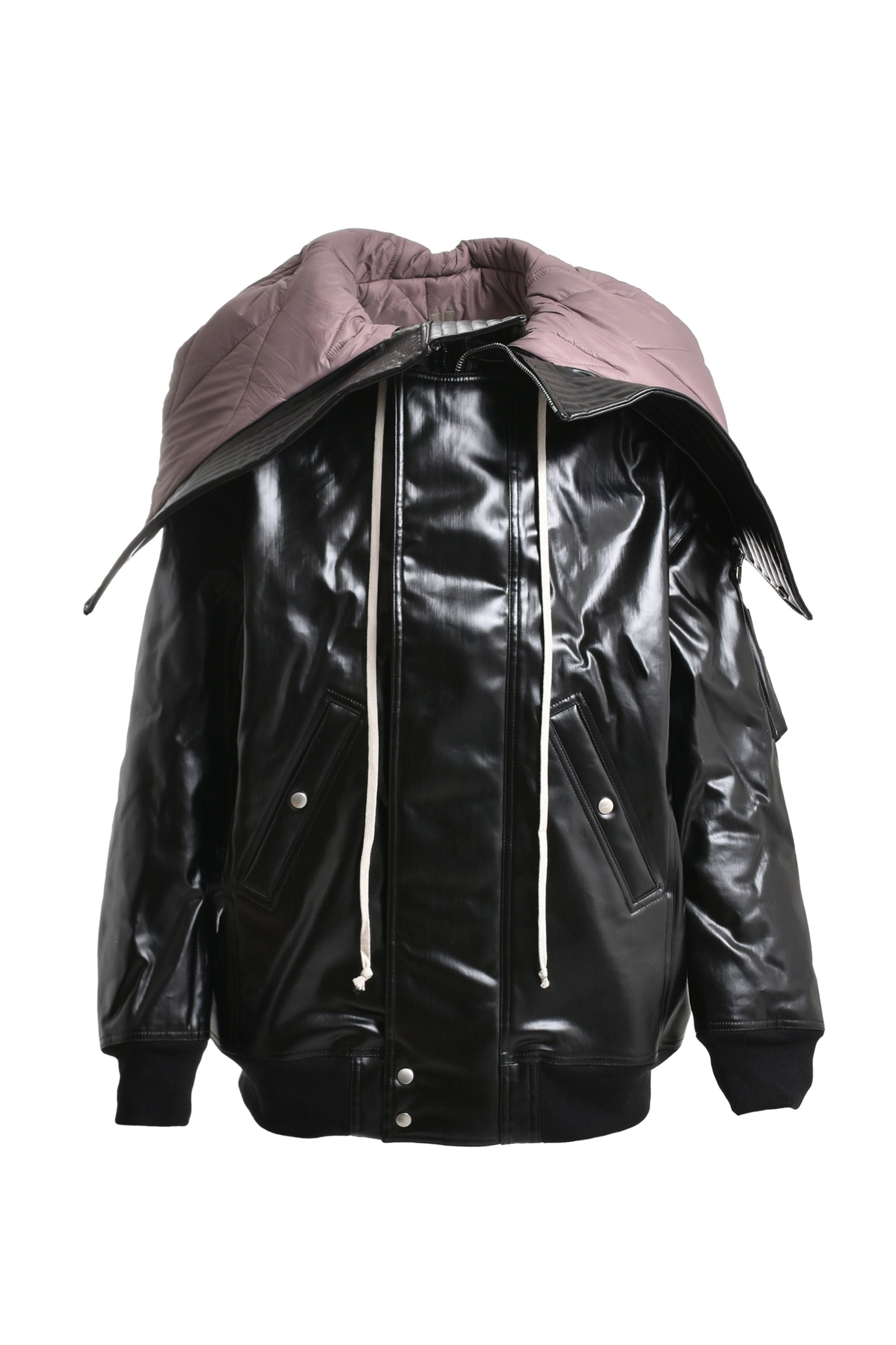 Rick Owens DRKSHDW FW23 HOODED LONG BOMBER / BLK MAUVE -NUBIAN