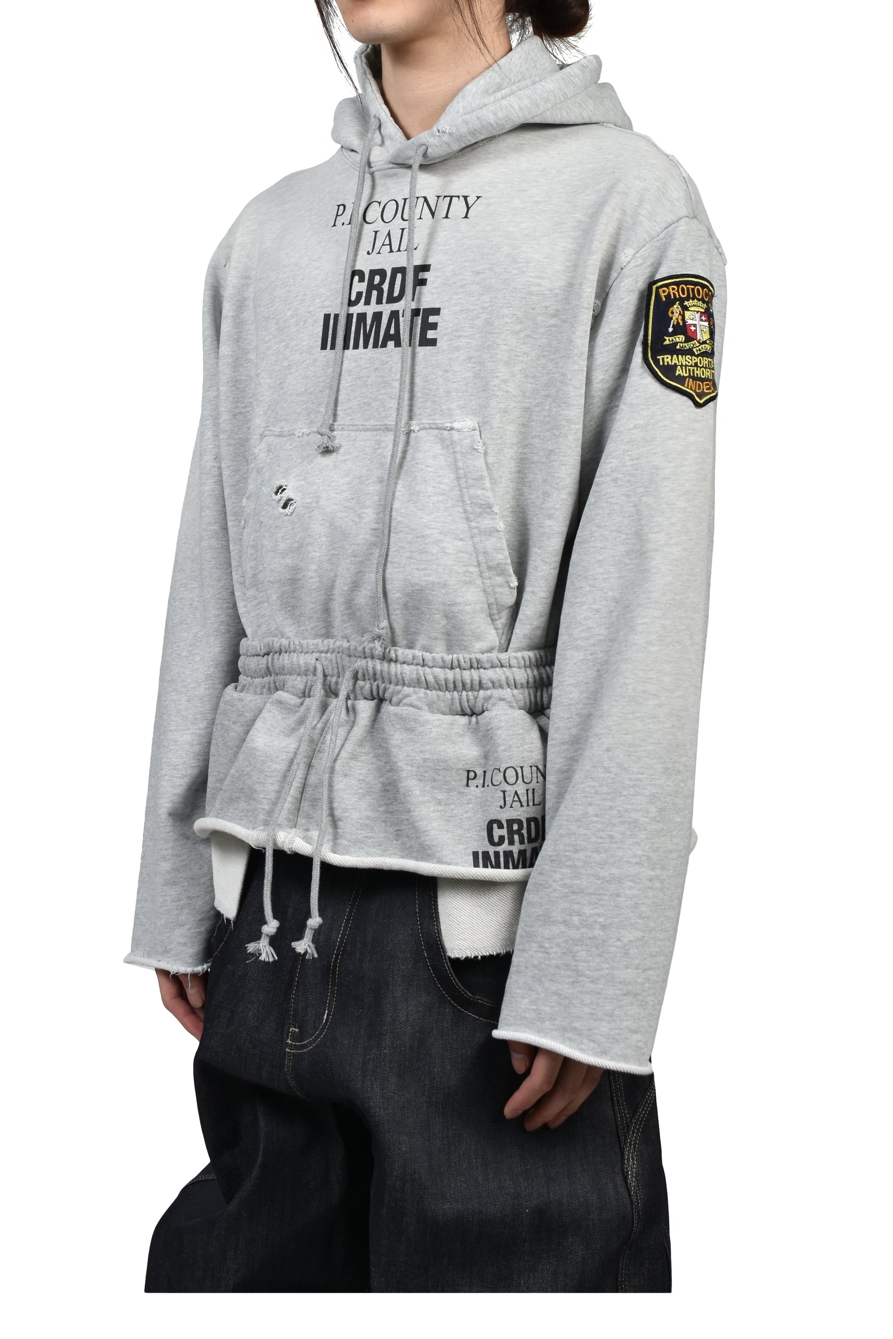 HYBRID SWEAT PANTS HOODIE / MELANGE GRY