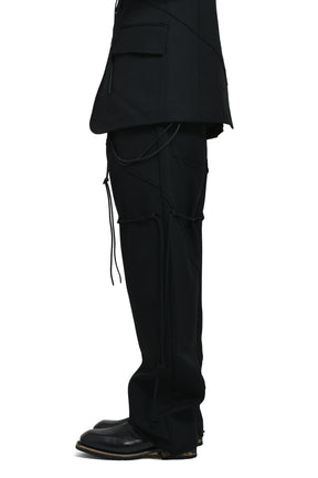 "SLASH" DRESS PANTS / BLACK 