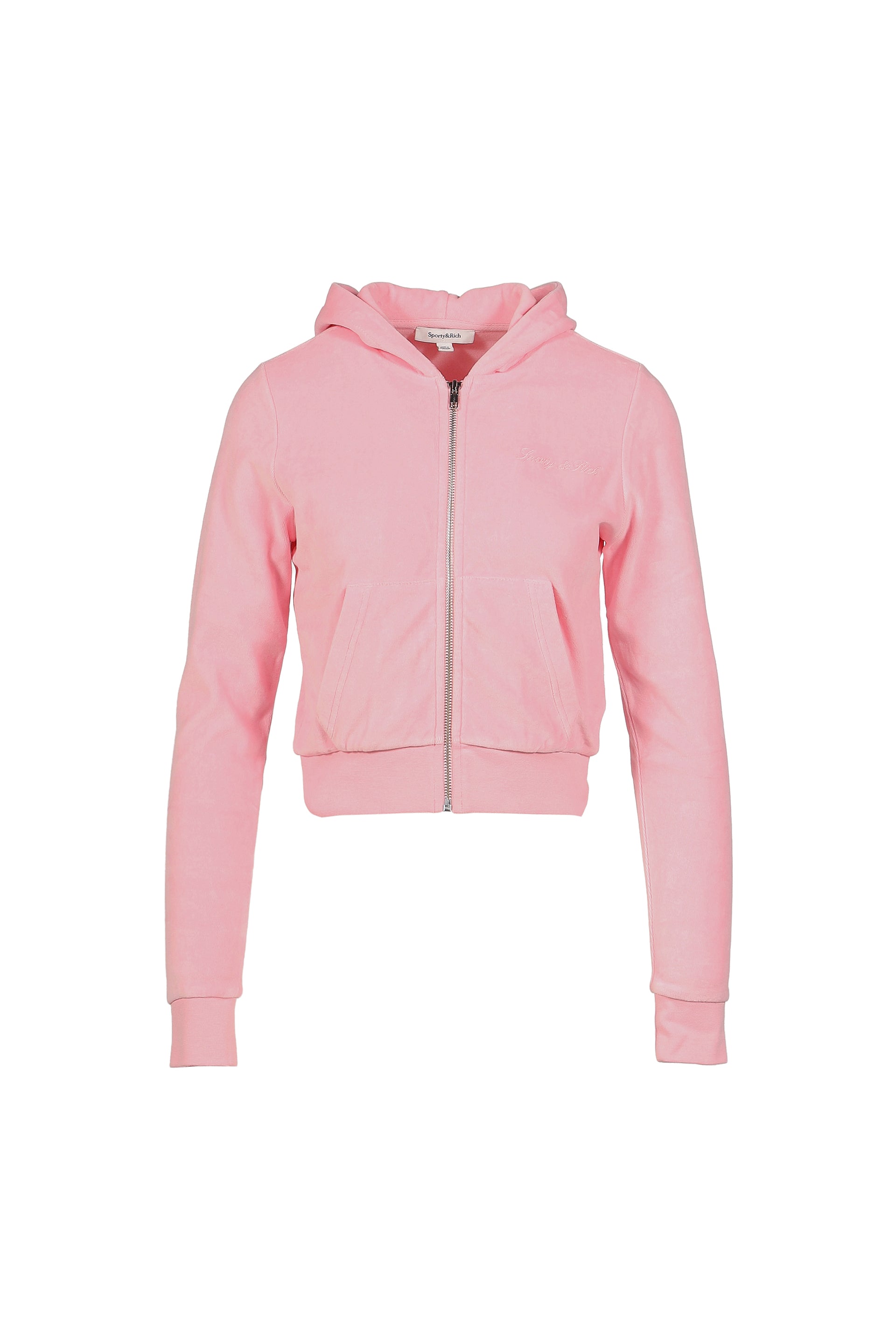 SIGNATURE LOGO KRYSTAL ZIP HOODIE / PNK