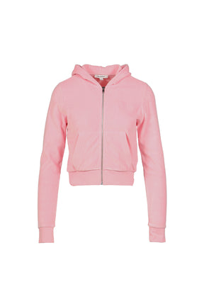 SIGNATURE LOGO KRYSTAL ZIP HOODIE / PNK