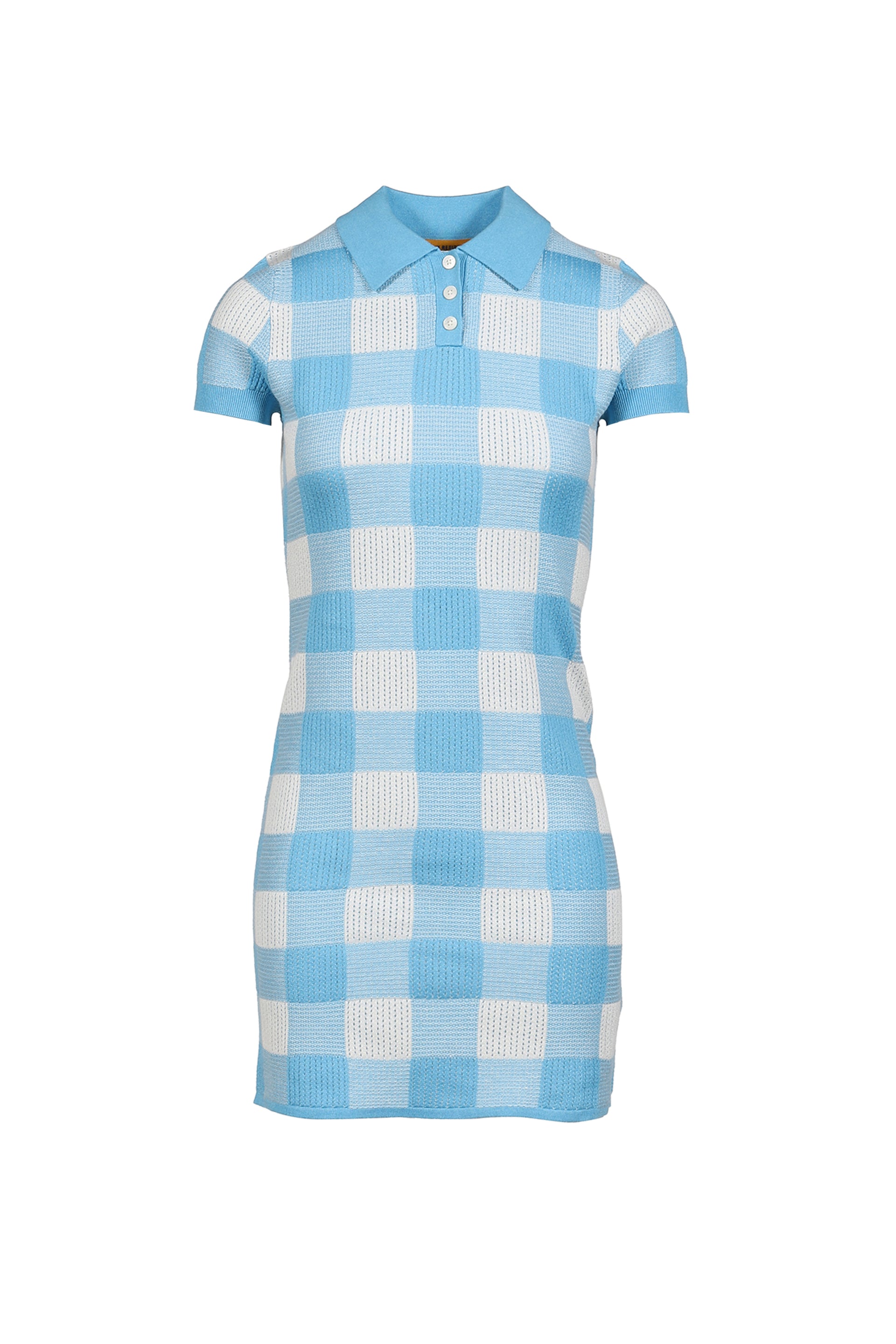 GINGHAM POLO DRESS / BLU