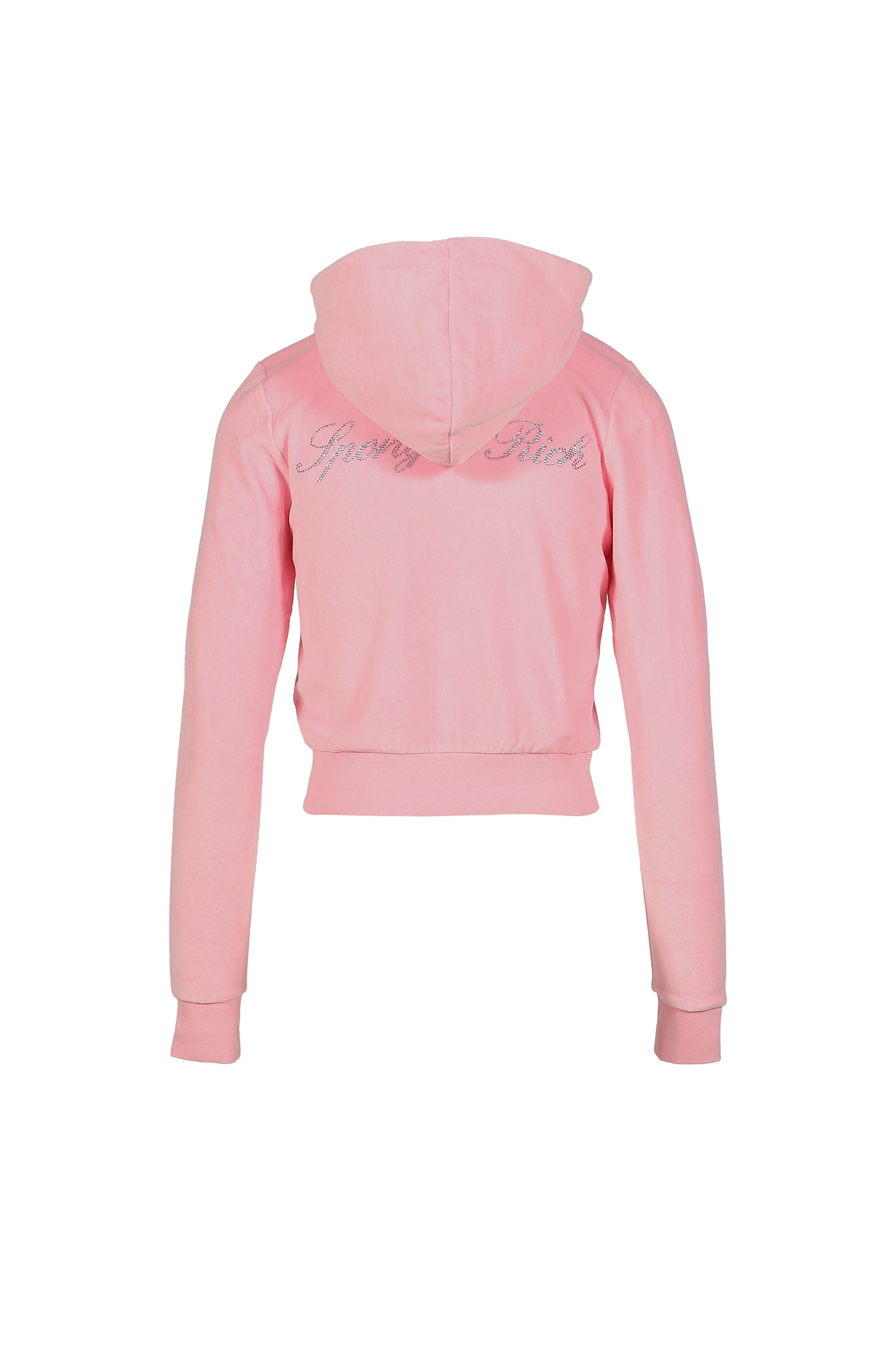 SIGNATURE LOGO KRYSTAL ZIP HOODIE / PNK