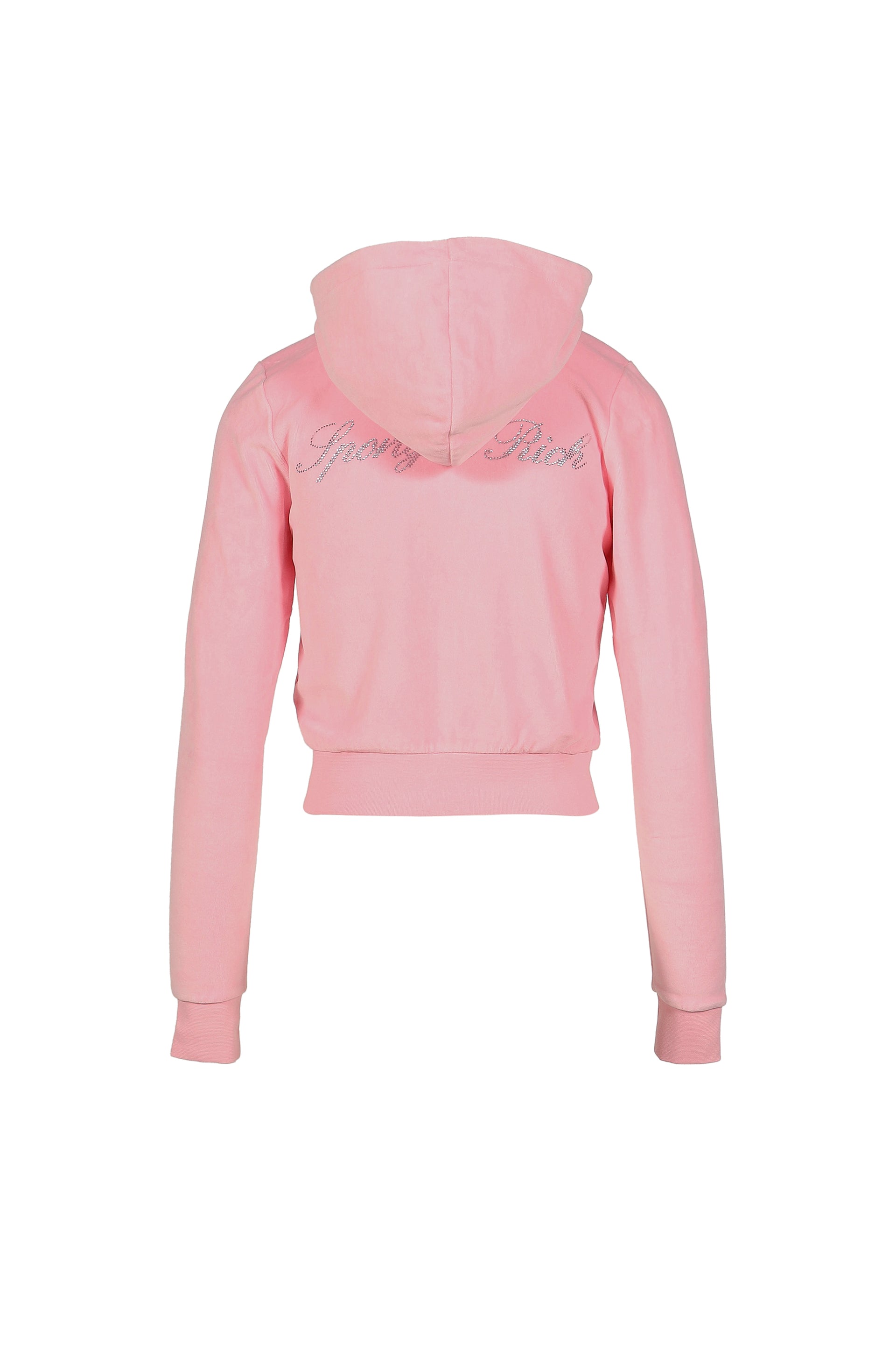 SIGNATURE LOGO KRYSTAL ZIP HOODIE / PNK
