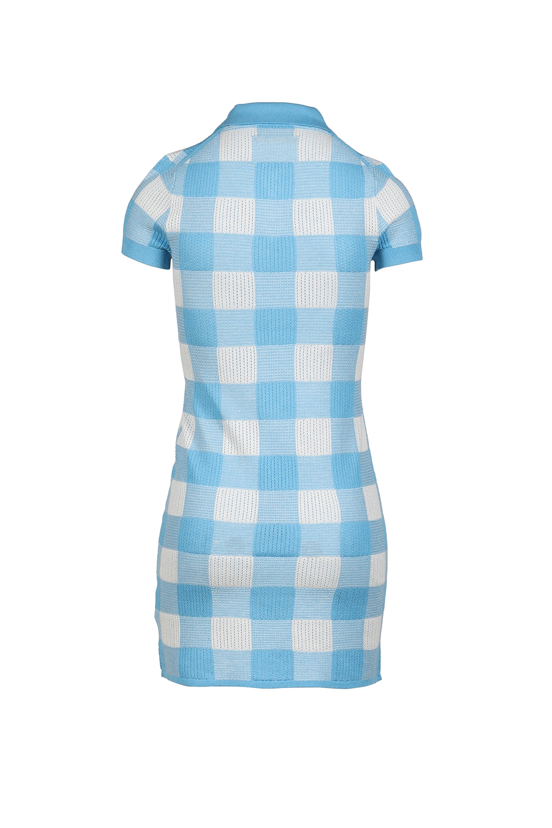 GINGHAM POLO DRESS / BLU