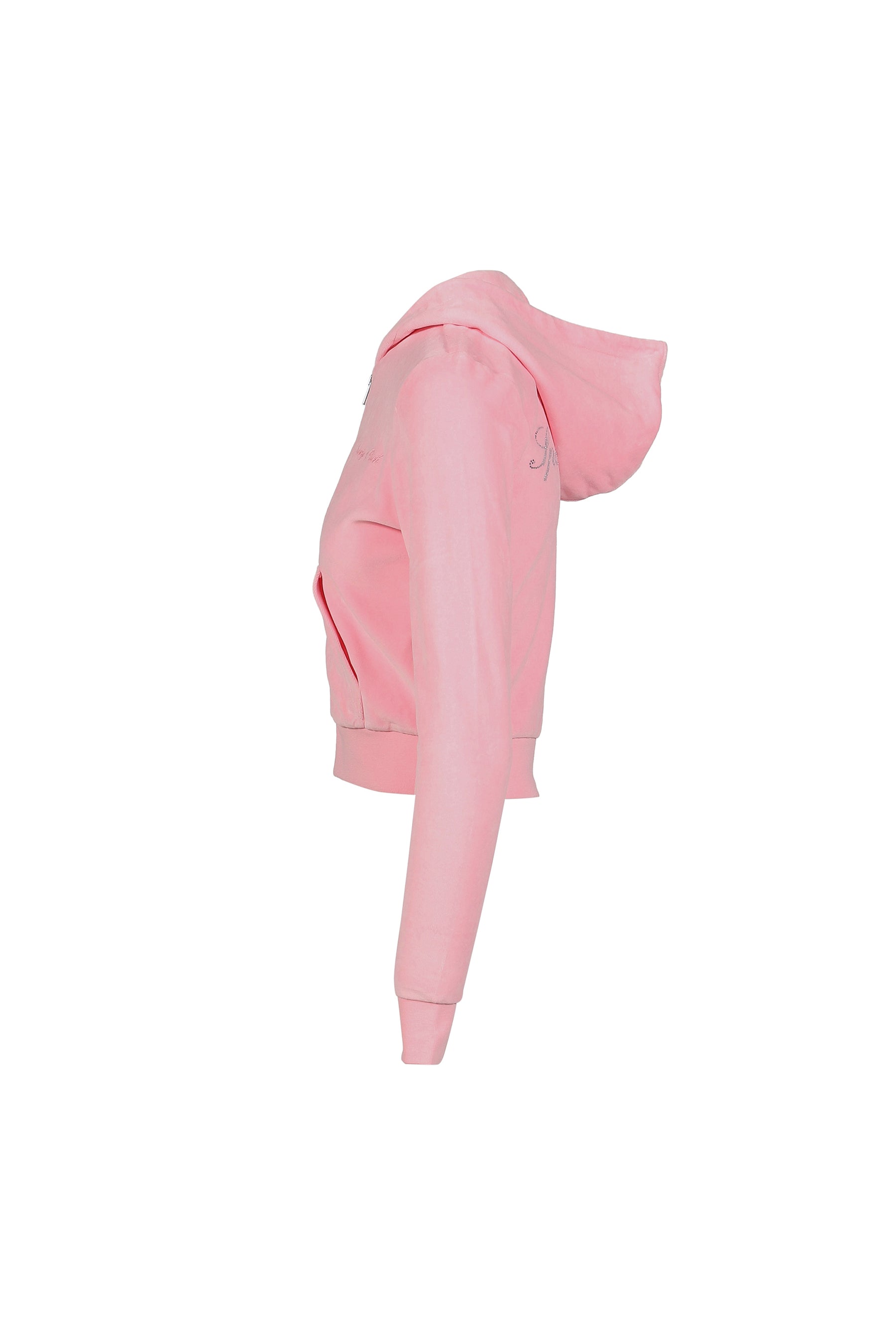 SIGNATURE LOGO KRYSTAL ZIP HOODIE / PNK
