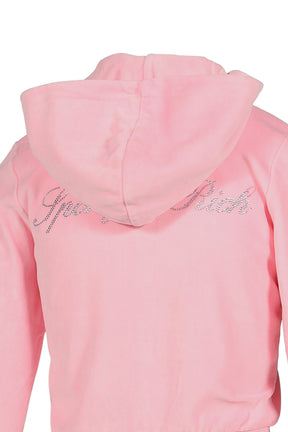 SIGNATURE LOGO KRYSTAL ZIP HOODIE / PNK
