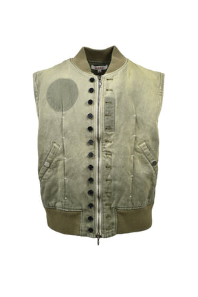 VICTORIAN BOMBER VEST / SAGE GRN