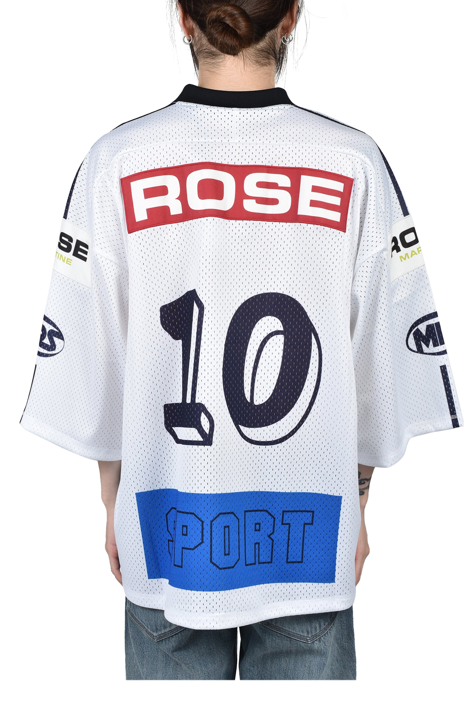OVERSIZED HOCKEY TOP / WHT BLU WHT