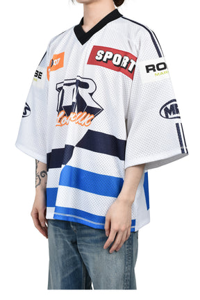 OVERSIZED HOCKEY TOP / WHT BLU WHT