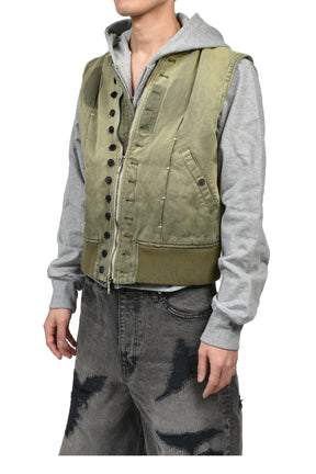 VICTORIAN BOMBER VEST / SAGE GRN