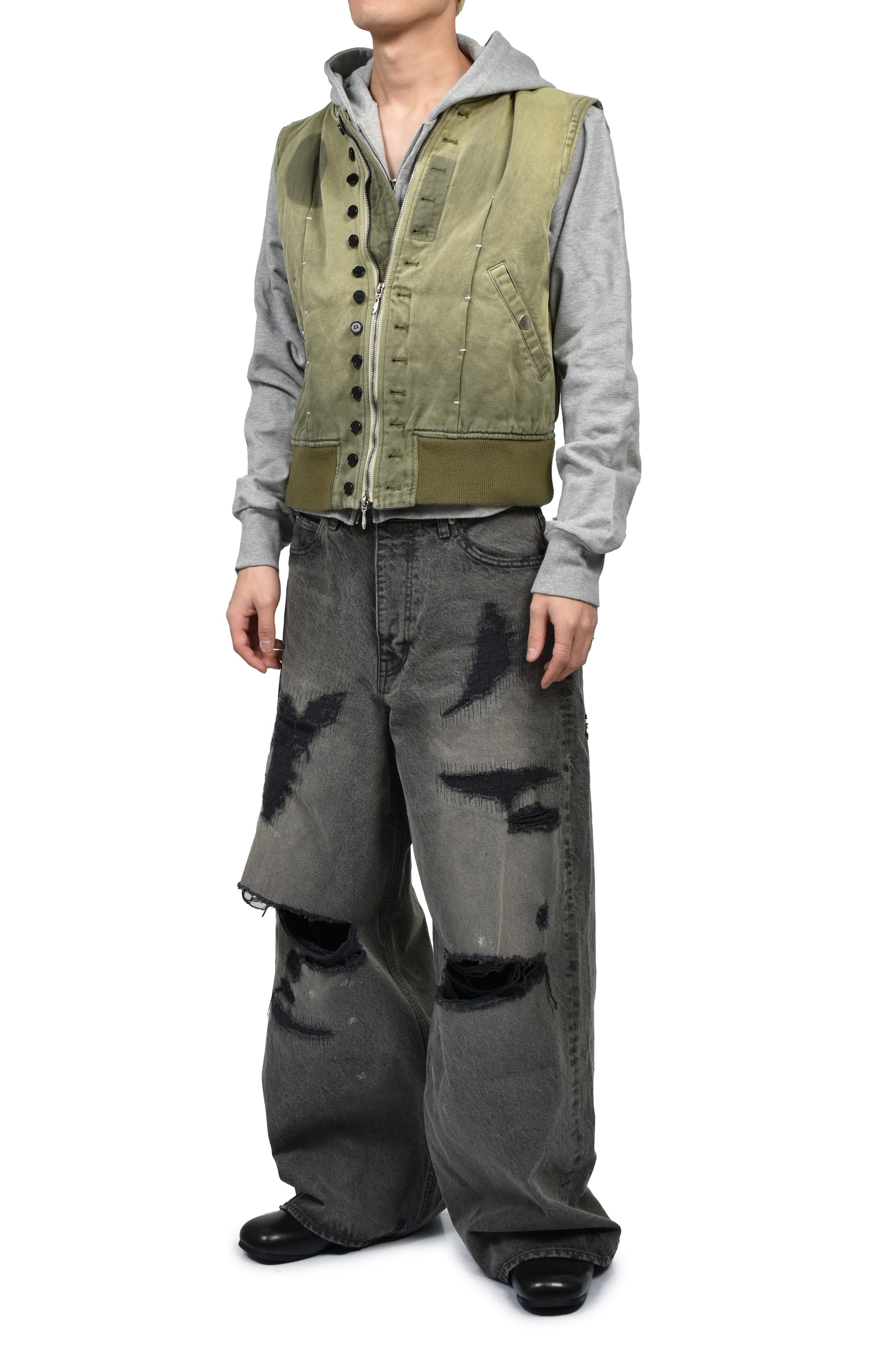 VICTORIAN BOMBER VEST / SAGE GRN