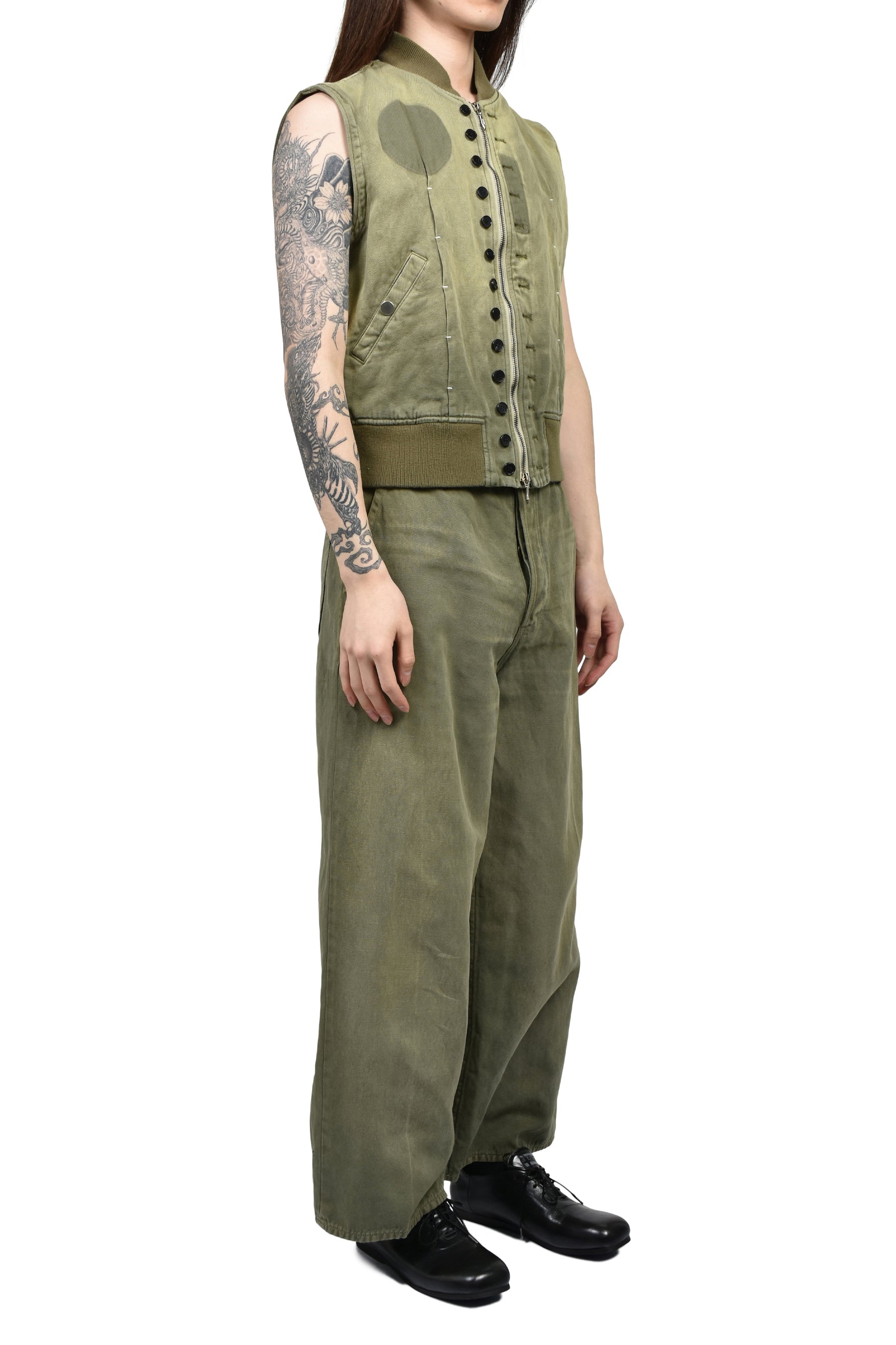 VICTORIAN BOMBER VEST / SAGE GRN