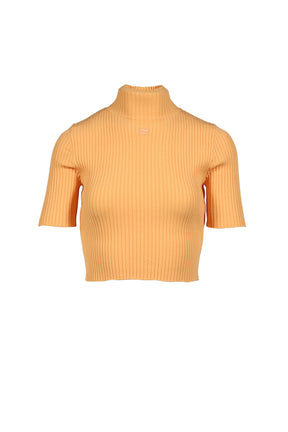 CROPPED RIB KNIT TOP / LIGHT SUNSET