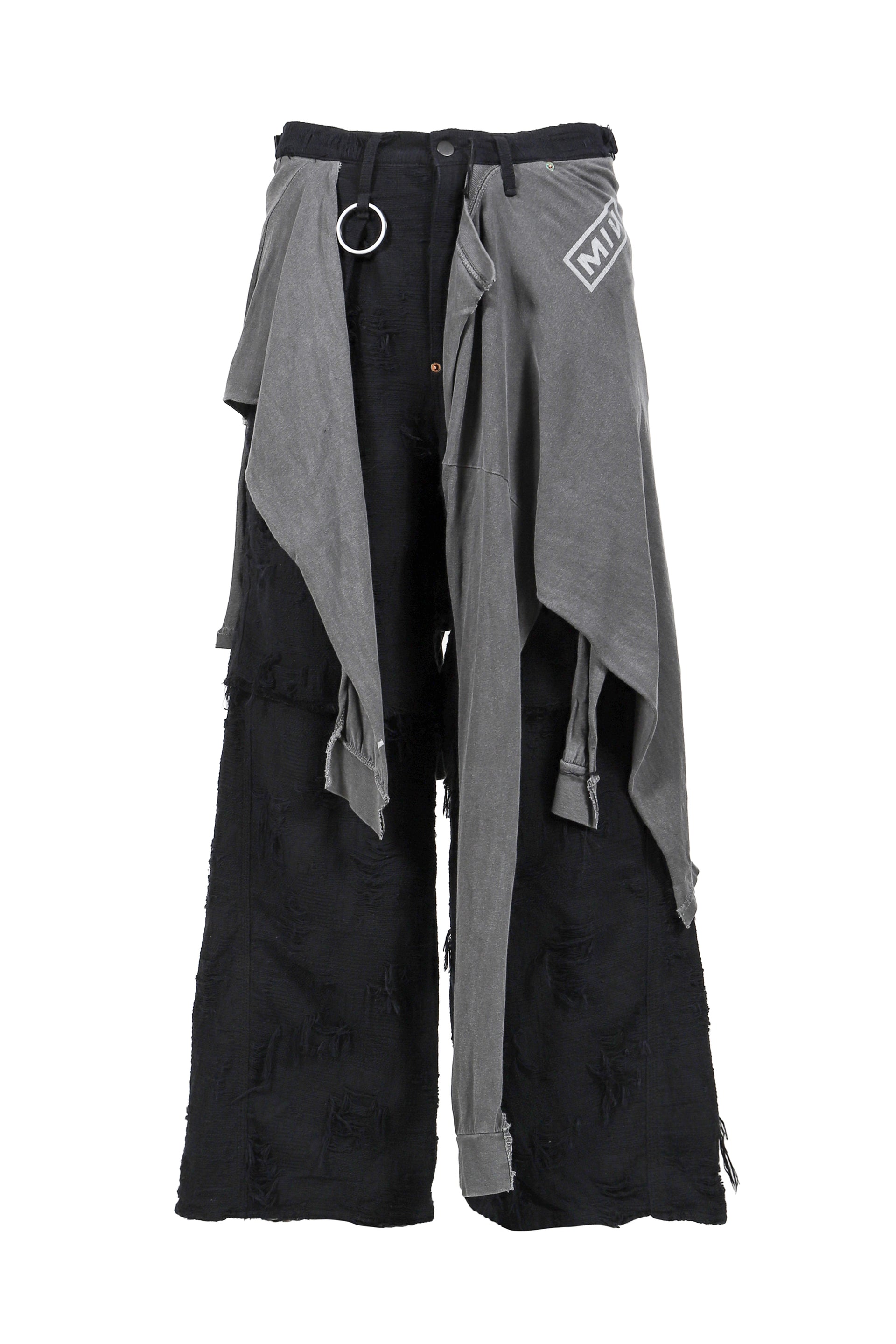 TWIST BUGGY JEAN BORO CRUST WITH WRAPPED / BLK