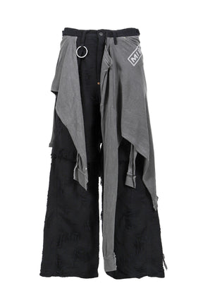 TWIST BUGGY JEAN BORO CRUST WITH WRAPPED / BLK