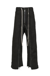 RAW EDGE BAGGY JEANS / WASHED BLK