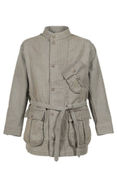 FADED STRIPE MOTORCYCLE JACKET / GRY