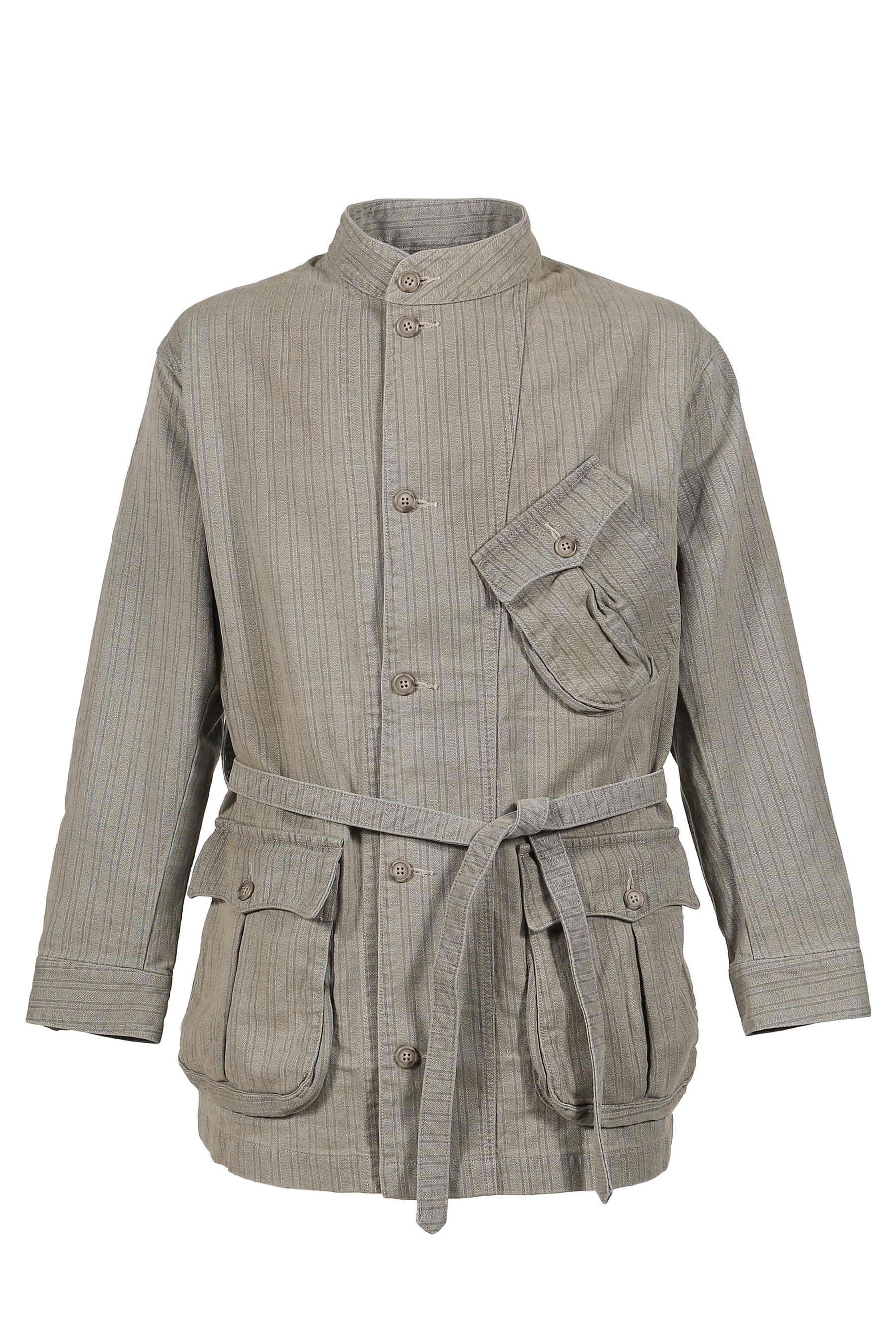 FADED STRIPE MOTORCYCLE JACKET / GRY