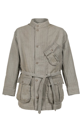 FADED STRIPE MOTORCYCLE JACKET / GRY